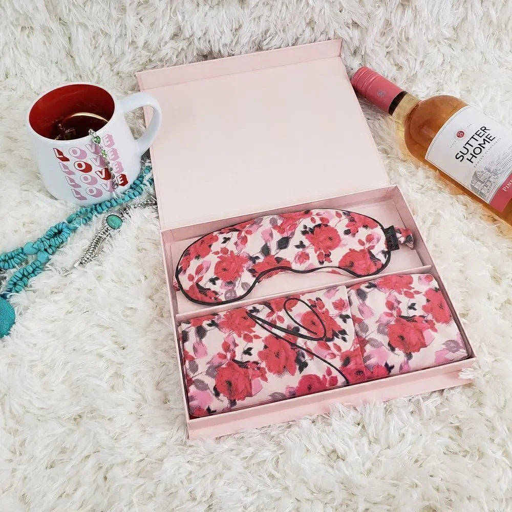 Victoria's Secret ONE SIZE Pink Eye Mask Pillow Floral Print  Nice